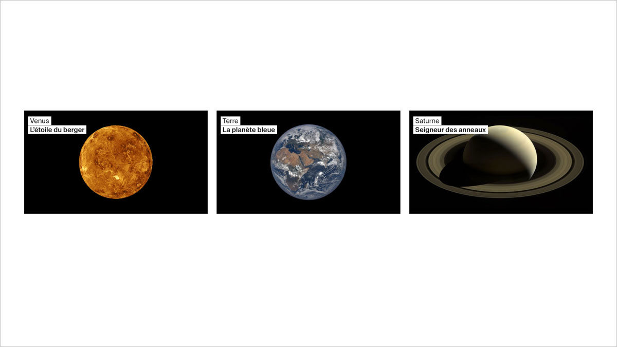 Exemple de bloc Caption Card