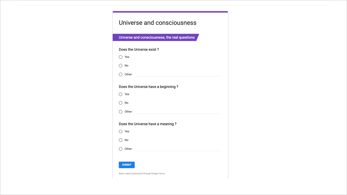 Exemple de bloc Google form