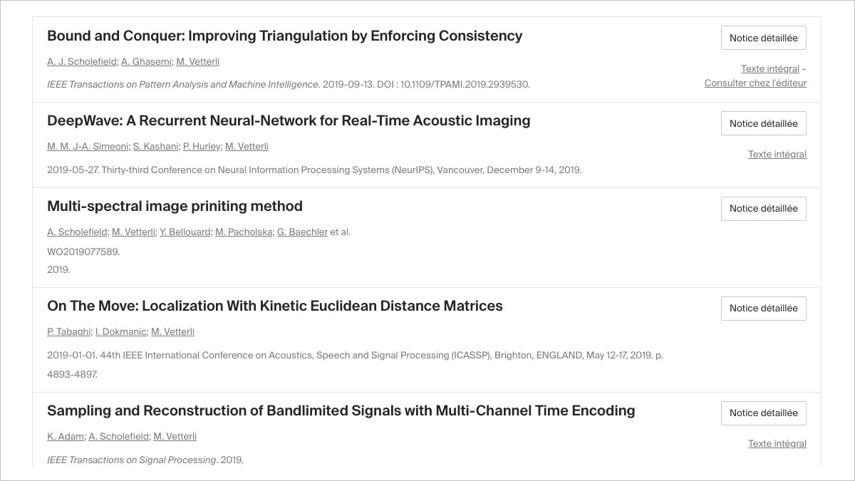 Exemple de bloc Infoscience