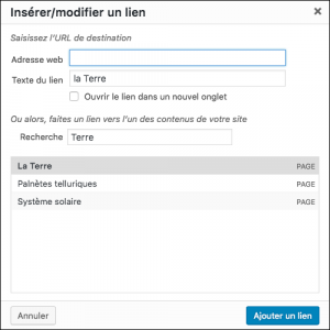Ajouter un lien vers votre site