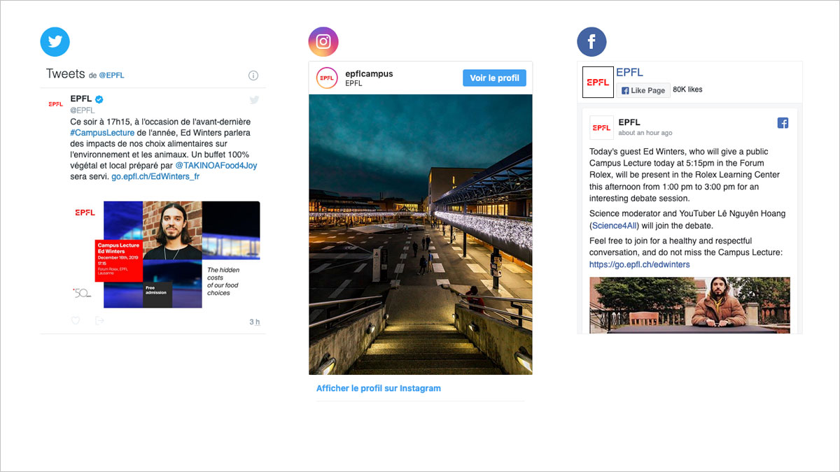 Exemple de bloc Social feed