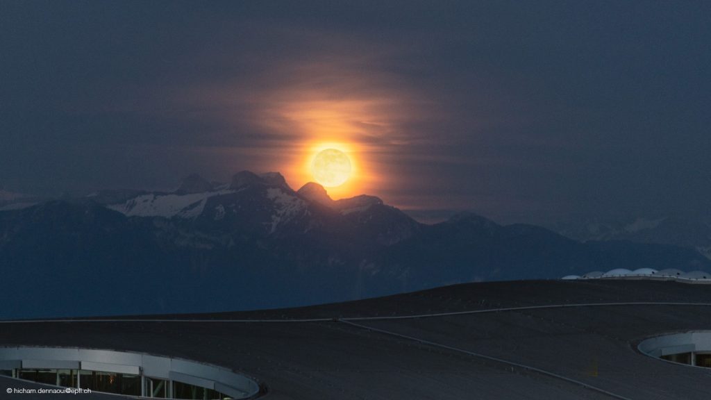 French Alps over Rolex Learning Center