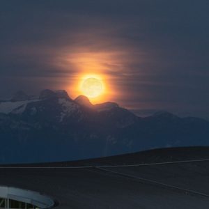 French Alps over Rolex Learning Center