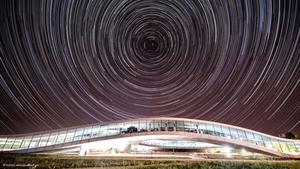 Sky timelapse over Rolex Learning Center