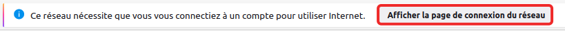 Afficher la page de connexion du réseau
